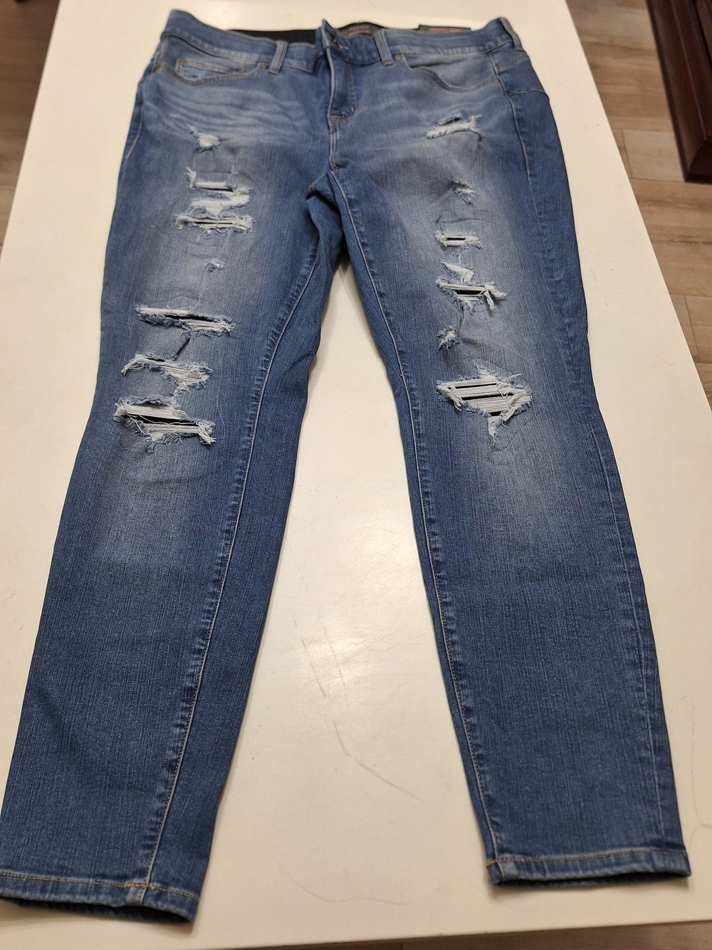 torrid Medium Blue Distressed Skinny Jeans